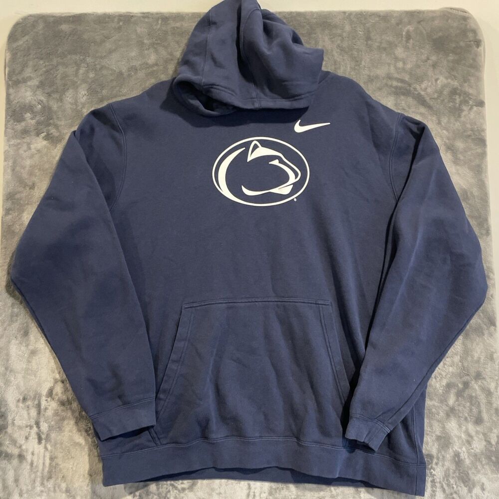 Penn State Nittany Lions Hoodie Mens 2XL Blue Pullover Fleece Nike